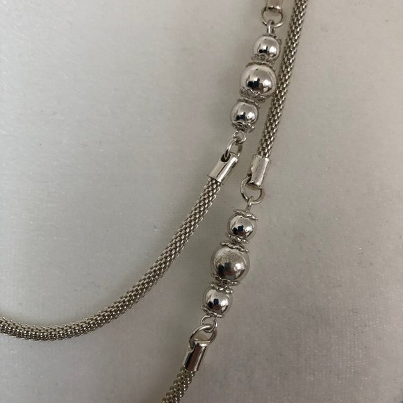 Extra Long Silver Tone Necklace - Picture 5 of 7